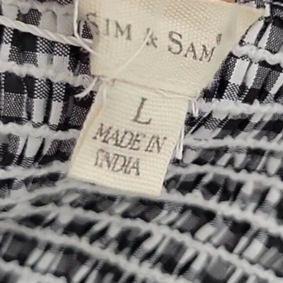 Brand New Women's SIM & SAM Gingham Crop Top - Picture 6 of 7